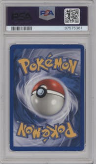 Charizard from the 2002 Pokemon  set graded by PSA and given an overall grade of 7.