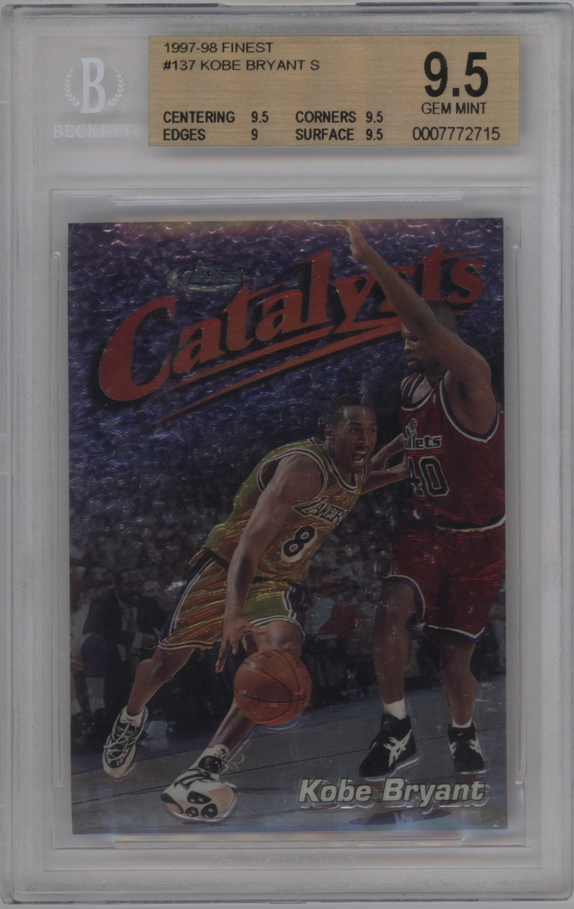 1997 Topps Finest Kobe Bryant #137 BGS 9.5