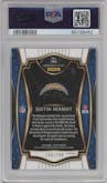 Justin Herbert from the 2020 Panini Select set featuring a Tri-Color parallel graded by PSA and given an overall grade of 9.