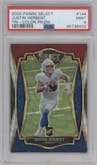 Justin Herbert from the 2020 Panini Select set featuring a Tri-Color parallel graded by PSA and given an overall grade of 9.