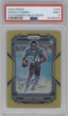 Snoop Conner from the 2022 Panini Prizm set featuring a Gold parallel graded by PSA and given an overall grade of 9.
