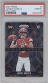 Jayden Daniels from the 2024 Panini Prizm set graded by PSA and given an overall grade of 10.
