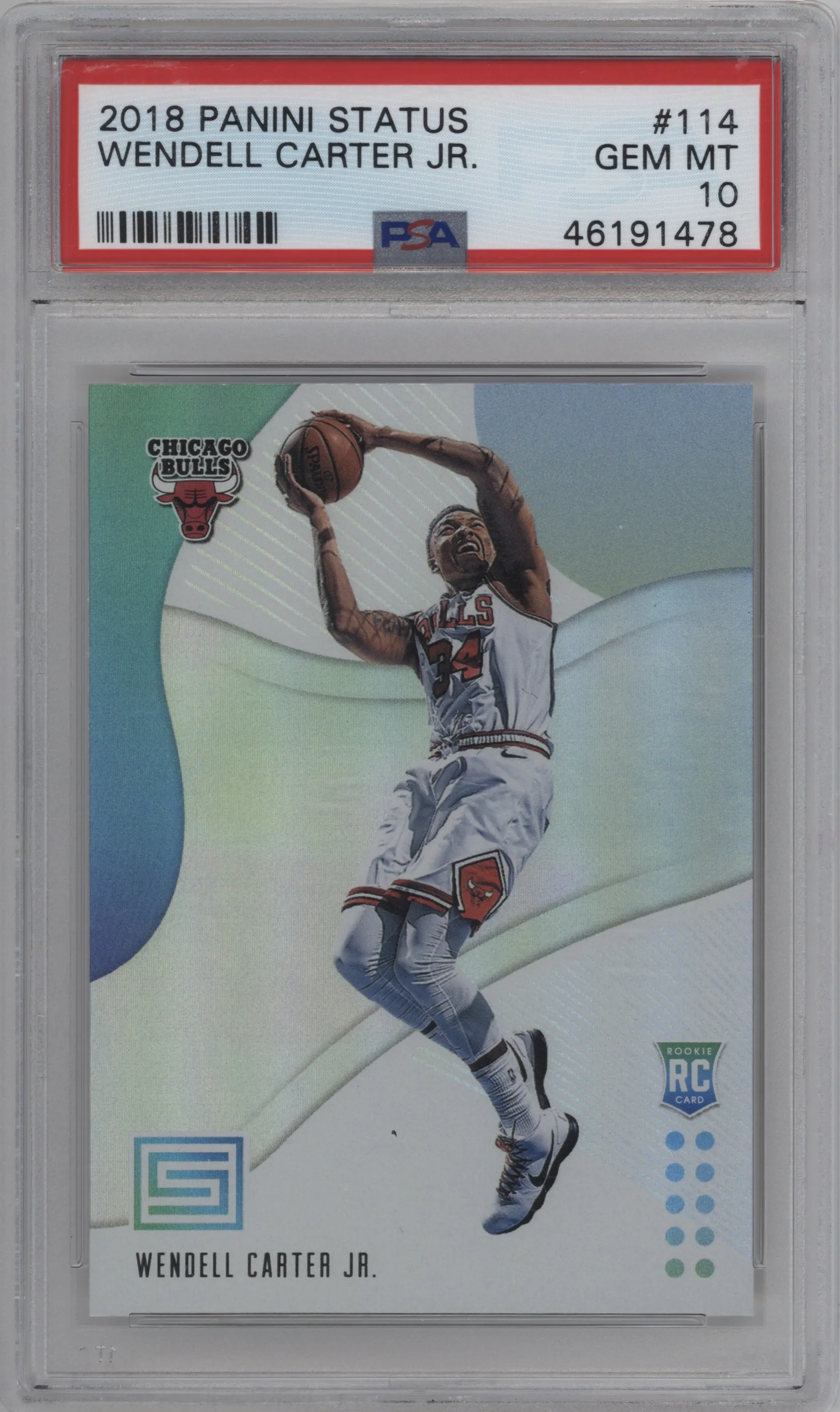 2018 Panini Status Rookies 1 Wendell Carter Jr. PSA 10