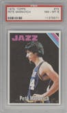 Pete Maravich from the 1975-76 Topps set graded by PSA and given an overall grade of 8.