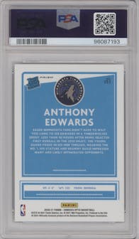 Anthony Edwards from the 2020-21 Panini Donruss Optic set featuring a Holo parallel graded by PSA and given an overall grade of 10.