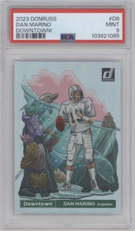 Dan Marino  from the 2023 Panini Donruss set graded by PSA and given an overall grade of 9.