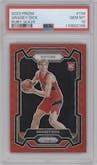 Gradey Dick from the 2023-24 Panini Prizm set featuring a Ruby Wave parallel graded by PSA and given an overall grade of 10.