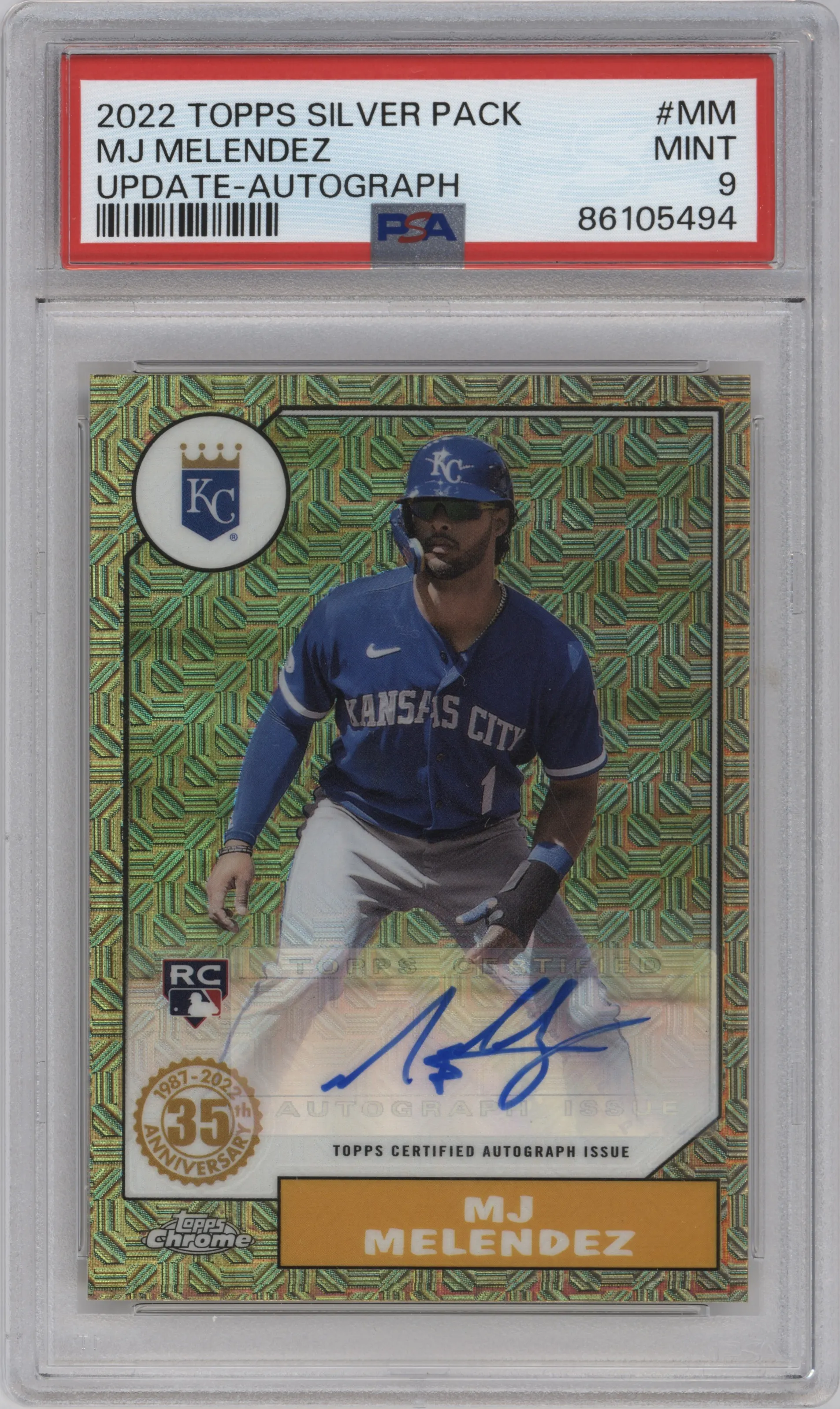 2022 Topps Silver Pack '87 TC Auto MJ Melendez #T87CA-MM PSA 9