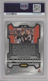 Joe Burrow from the 2023 Panini Prizm set featuring a Blue Ice parallel graded by PSA and given an overall grade of 9.