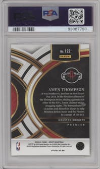 Amen Thompson from the 2023-24 Panini Select  set featuring a Gold Glitter parallel graded by PSA and given an overall grade of 10.