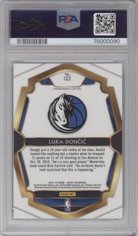 Luka Doncic from the 2018-19 Panini Select  set graded by PSA and given an overall grade of 10.