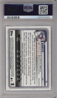 Bo Bichette from the 2020 Bowman Chrome set graded by PSA and given an overall grade of 10.