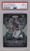 Trevor Lawrence from the 2021 Panini Chronicles set featuring a Silver parallel graded by PSA and given an overall grade of 10.
