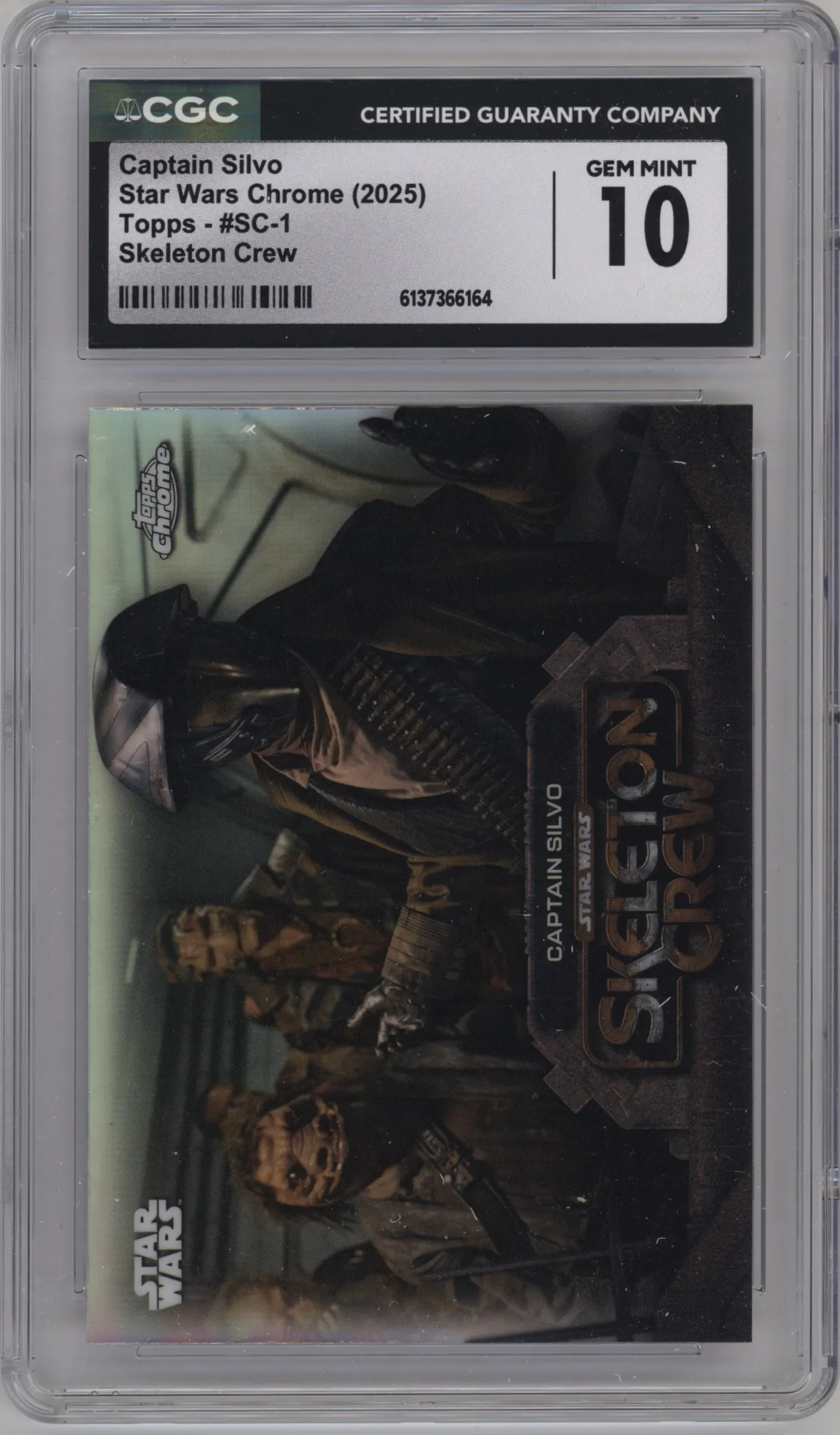 2025 Topps Chrome Star Wars Skeleton Crew Captain Silvo CGC 10