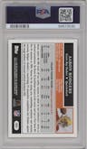 Aaron Rodgers from the 2005 Topps set graded by PSA and given an overall grade of 10.