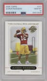 Aaron Rodgers from the 2005 Topps set graded by PSA and given an overall grade of 10.