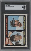 Fritz Ackley/Steve Carlton from the 1965 Topps set graded by SGC and given an overall grade of 4.
