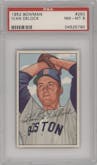 Ivan Delock from the 1952 Bowman set graded by PSA and given an overall grade of 8.