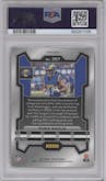 Puka Nacua from the 2023 Panini Prizm set featuring a Silver Prizm parallel graded by PSA and given an overall grade of 10.