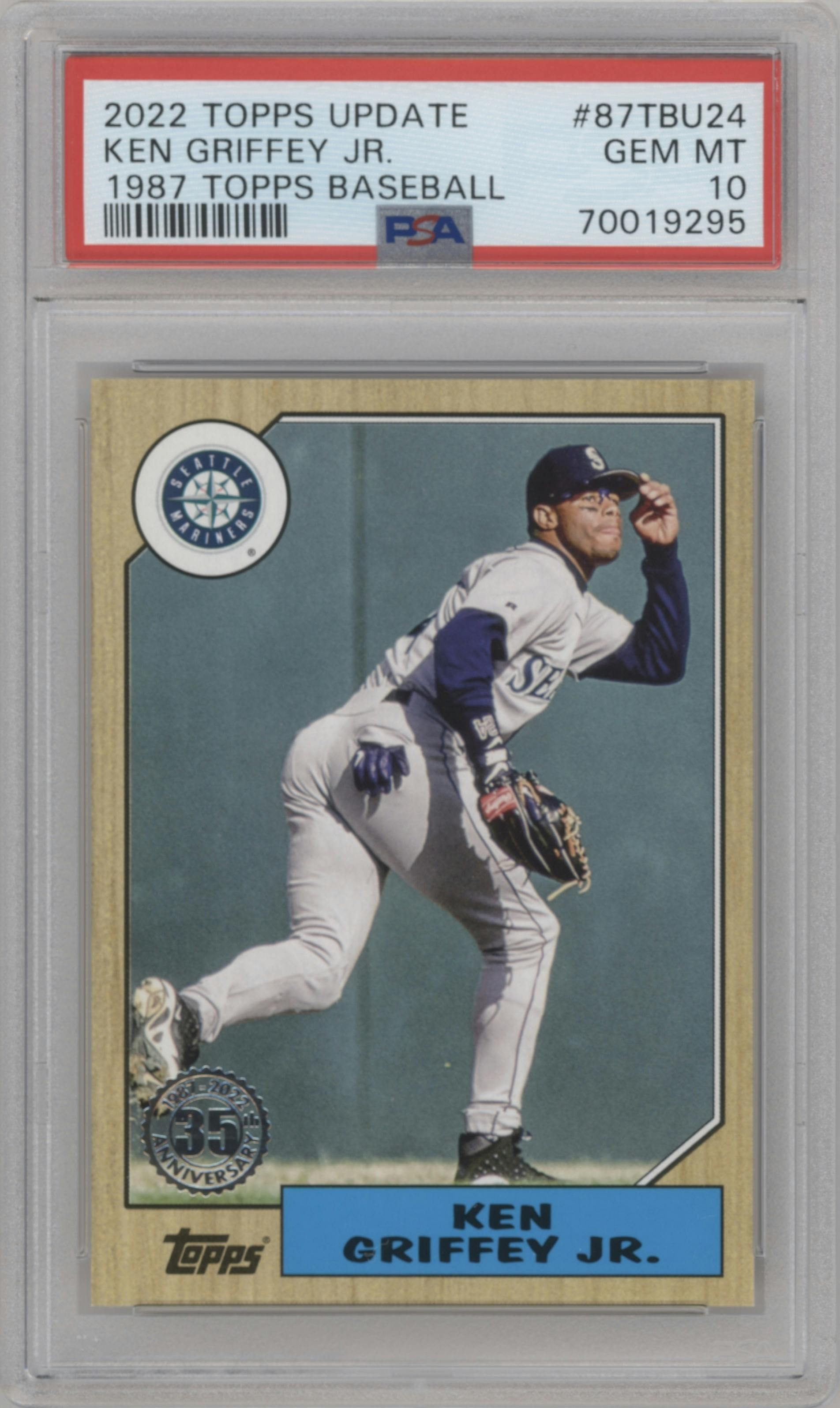 Ken Griffey Jr. from the 2022 Topps Update  set graded by PSA and given an overall grade of 10.