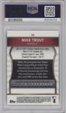 Mike Trout from the 2011 Topps Finest set graded by PSA and given an overall grade of 8.