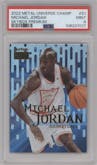 Michael Jordan from the 2022 Skybox Metal Universe Champions Multi-Sport set graded by PSA and given an overall grade of 9.