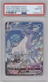 Ice Rider Calyrex VMAX from the 2021 Pokemon SWSH set graded by PSA and given an overall grade of 10.