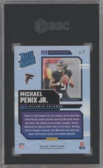 Michael Penix Jr. from the 2024 Donruss set graded by SGC and given an overall grade of 10.