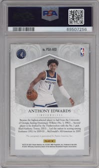 Anthony Edwards from the 2020-21 Panini National Treasures set graded by PSA and given an overall grade of 9.