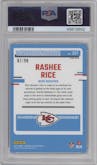 Rashee Rice from the 2023 Donruss Optic set featuring a Red parallel graded by PSA and given an overall grade of 9.