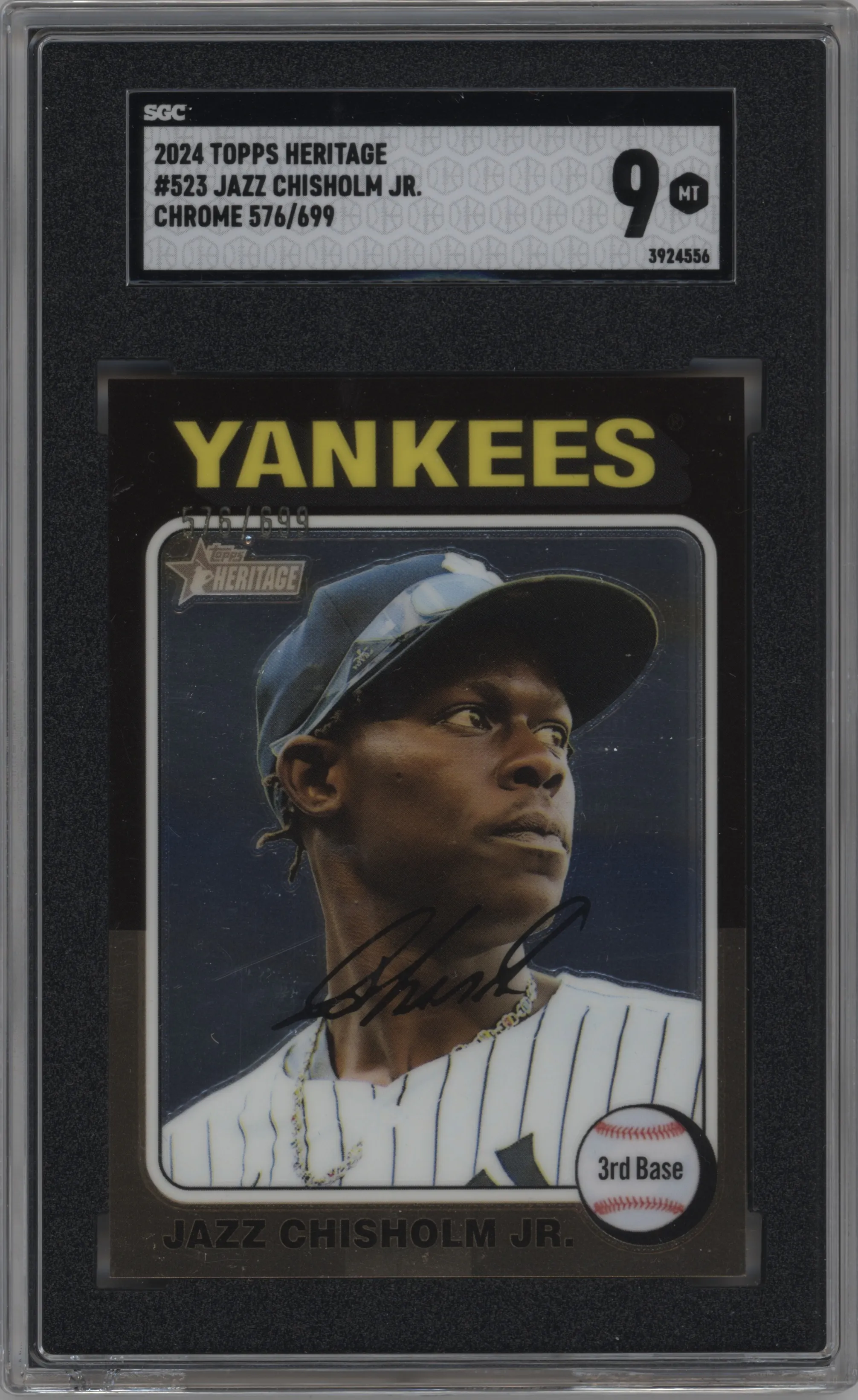 2024 Topps Heritage Jazz Chisholm Jr. Chrome #523 SGC 9