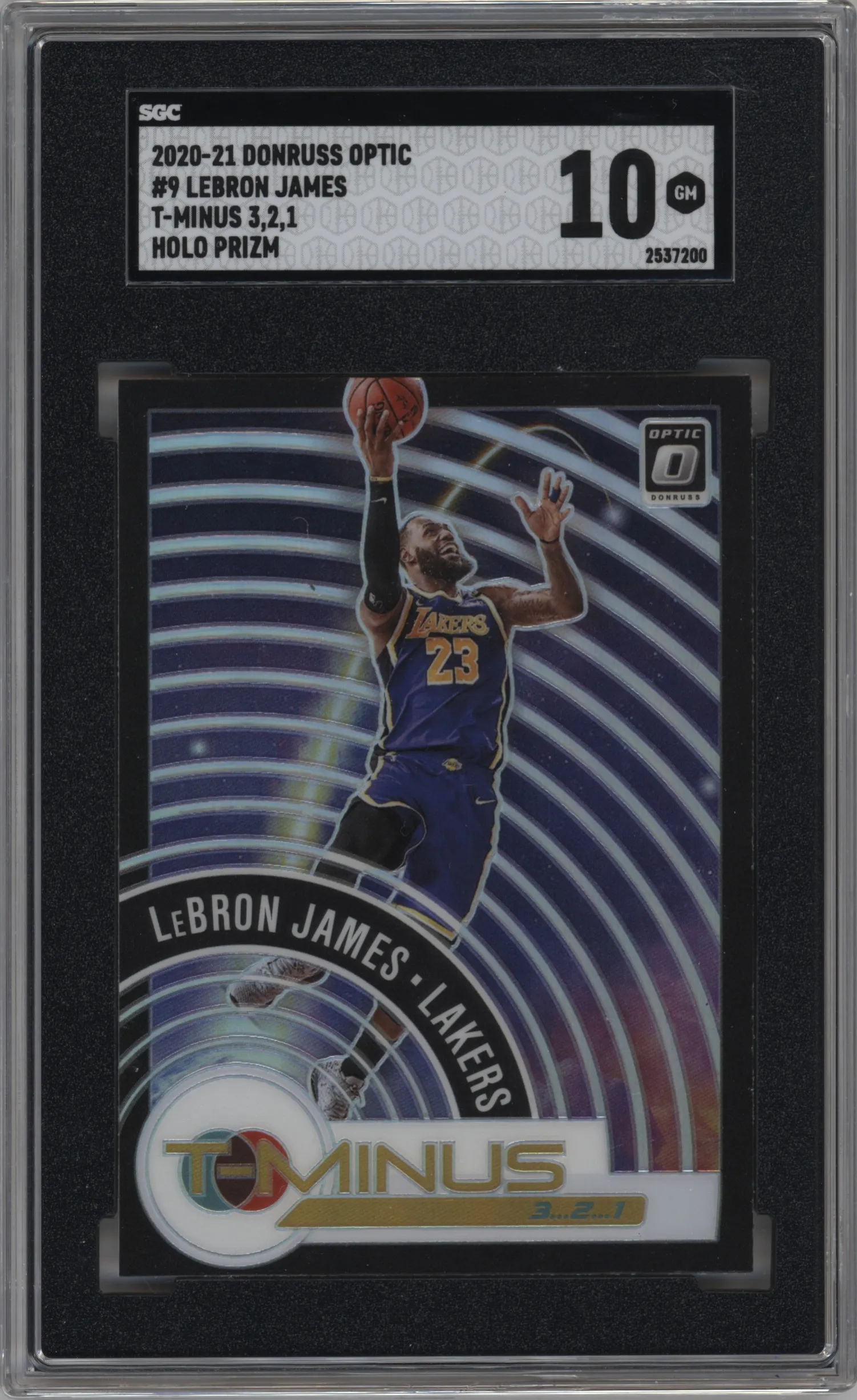 2020 Panini Donruss Optic T-Minus 3...2...1 LeBron James Holo #9 SGC 10