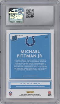 Michael Pittman Jr. from the 2020 Panini Donruss Optic set featuring a Holo parallel graded by CSG and given an overall grade of 10.