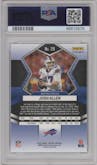 Josh Allen from the 2022 Panini Mosaic set featuring a No Huddle Silver parallel graded by PSA and given an overall grade of 10.