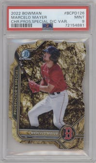 Marcelo Mayer from the 2022 Bowman set graded by PSA and given an overall grade of 9.