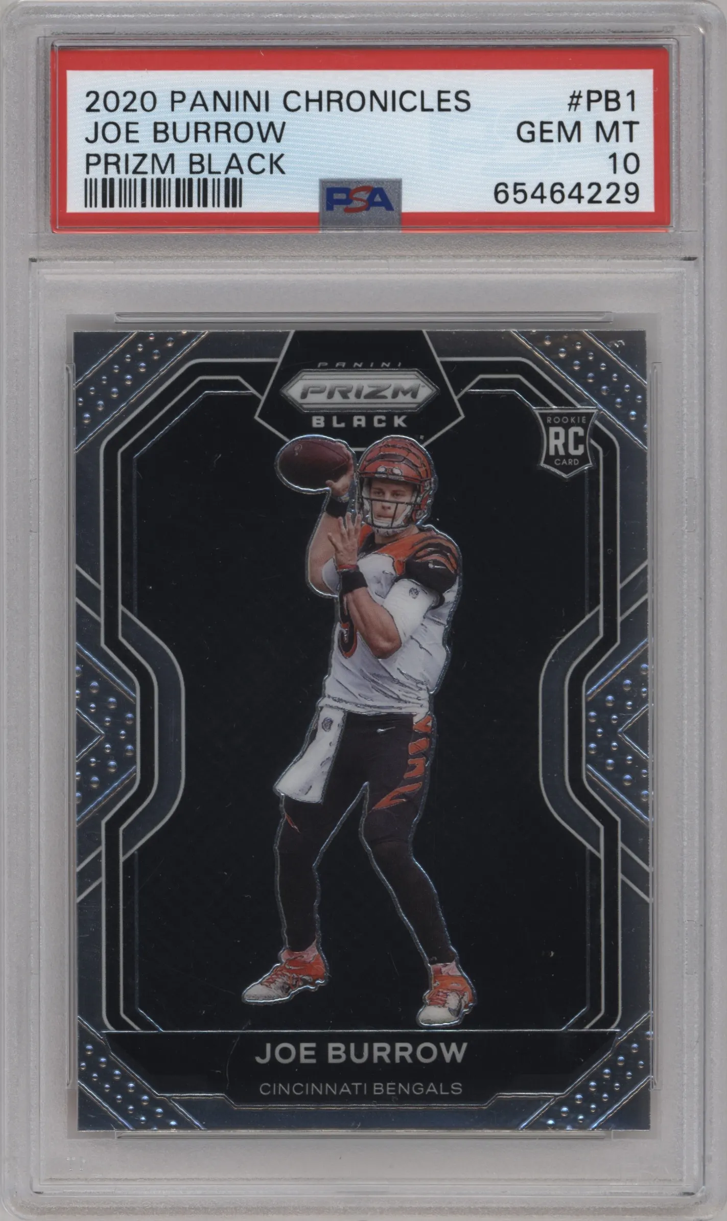 2020 Panini Chronicles Prizm Black Joe Burrow PSA 10