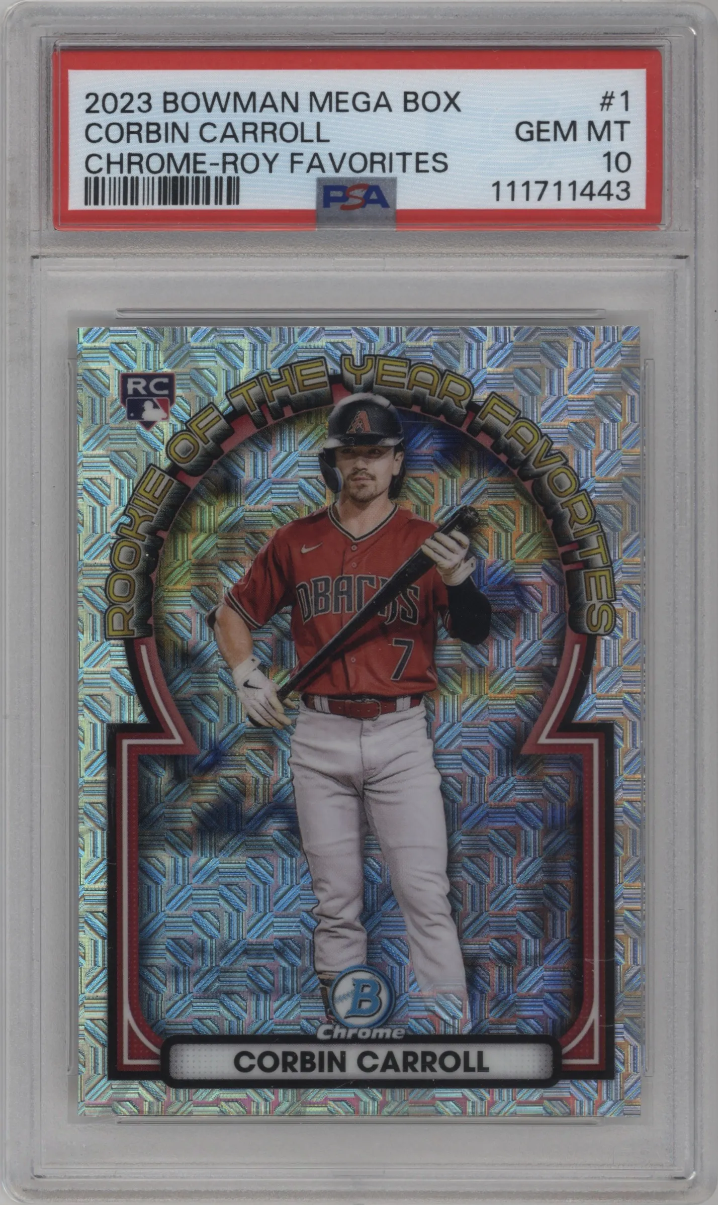 2023 Bowman Mega Box ROTY Favorites Corbin Carroll #ROYF-1 PSA 10