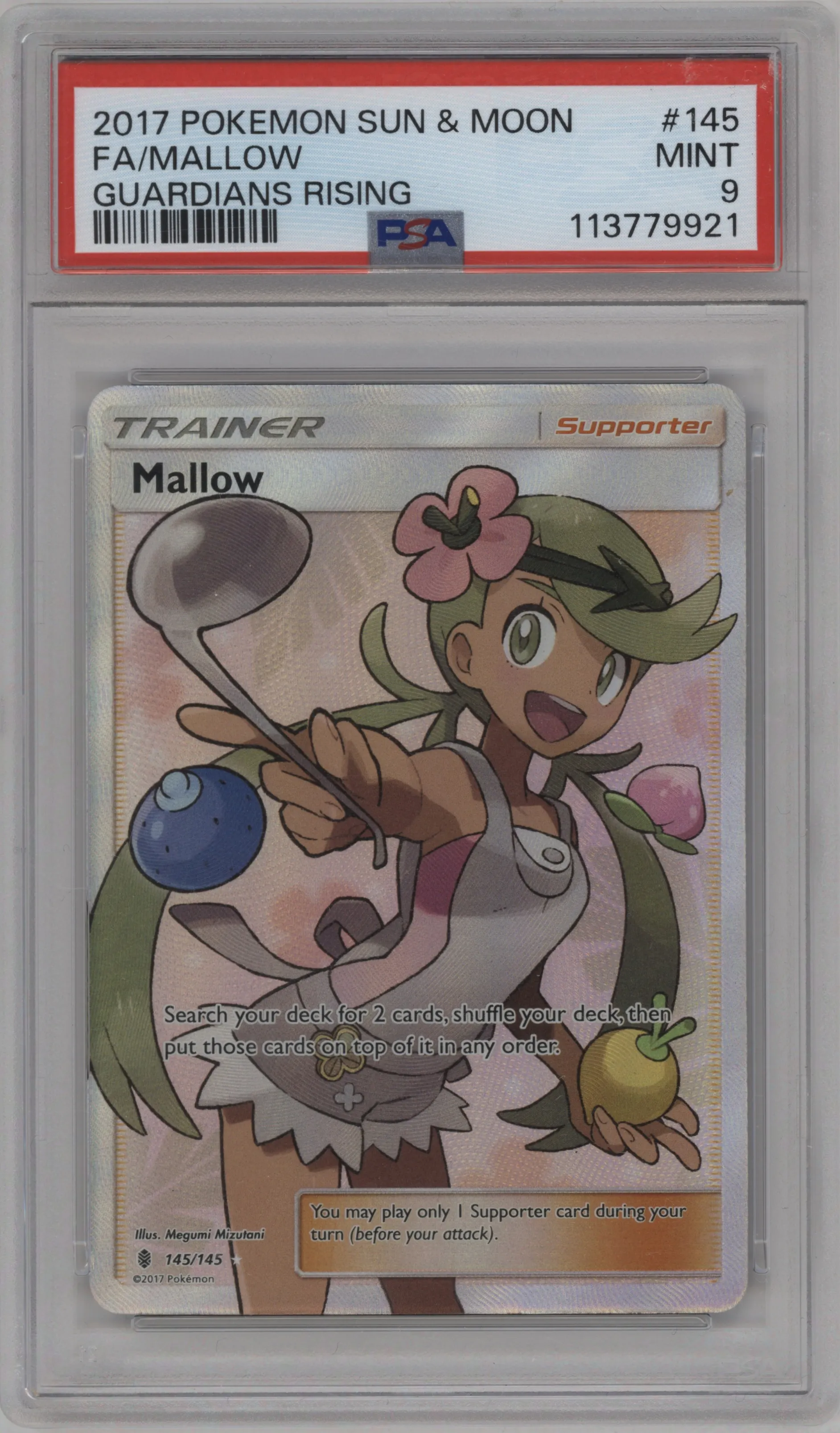 2017 Pokemon S&M Guardians Rising Mallow PSA 9
