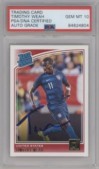 Timothy Weah from the 2018-19 Panini Donruss set graded by PSA and given an overall grade of 0.