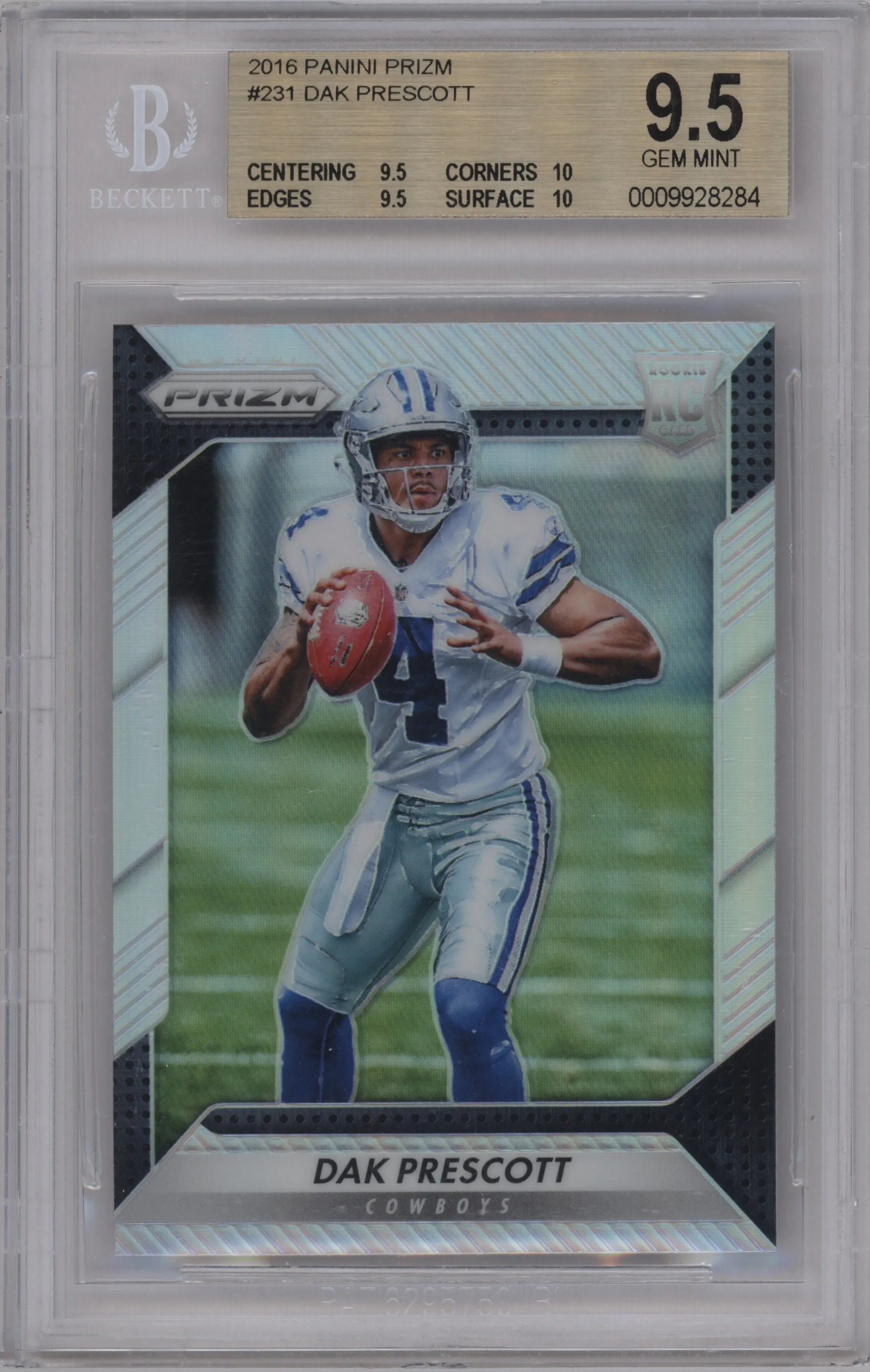 2016 Panini Prizm Dak Prescott Prizm #231 BGS 9.5
