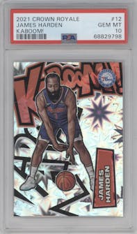James Harden from the 2021-22 Crown Royale set graded by PSA and given an overall grade of 10.