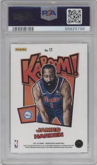James Harden from the 2021-22 Crown Royale set graded by PSA and given an overall grade of 10.