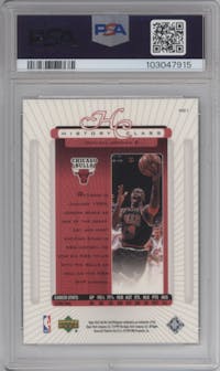Michael Jordan from the 1999-00 Upper Deck set graded by PSA and given an overall grade of 10.