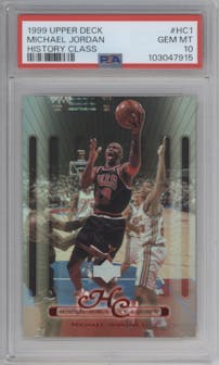 Michael Jordan from the 1999-00 Upper Deck set graded by PSA and given an overall grade of 10.