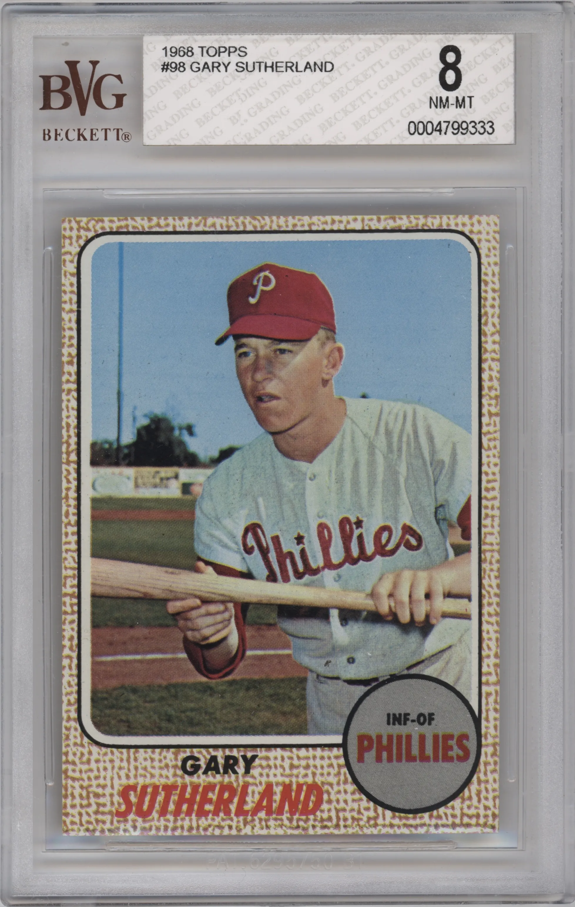 1968 Topps Gary Sutherland #98 BGS 8