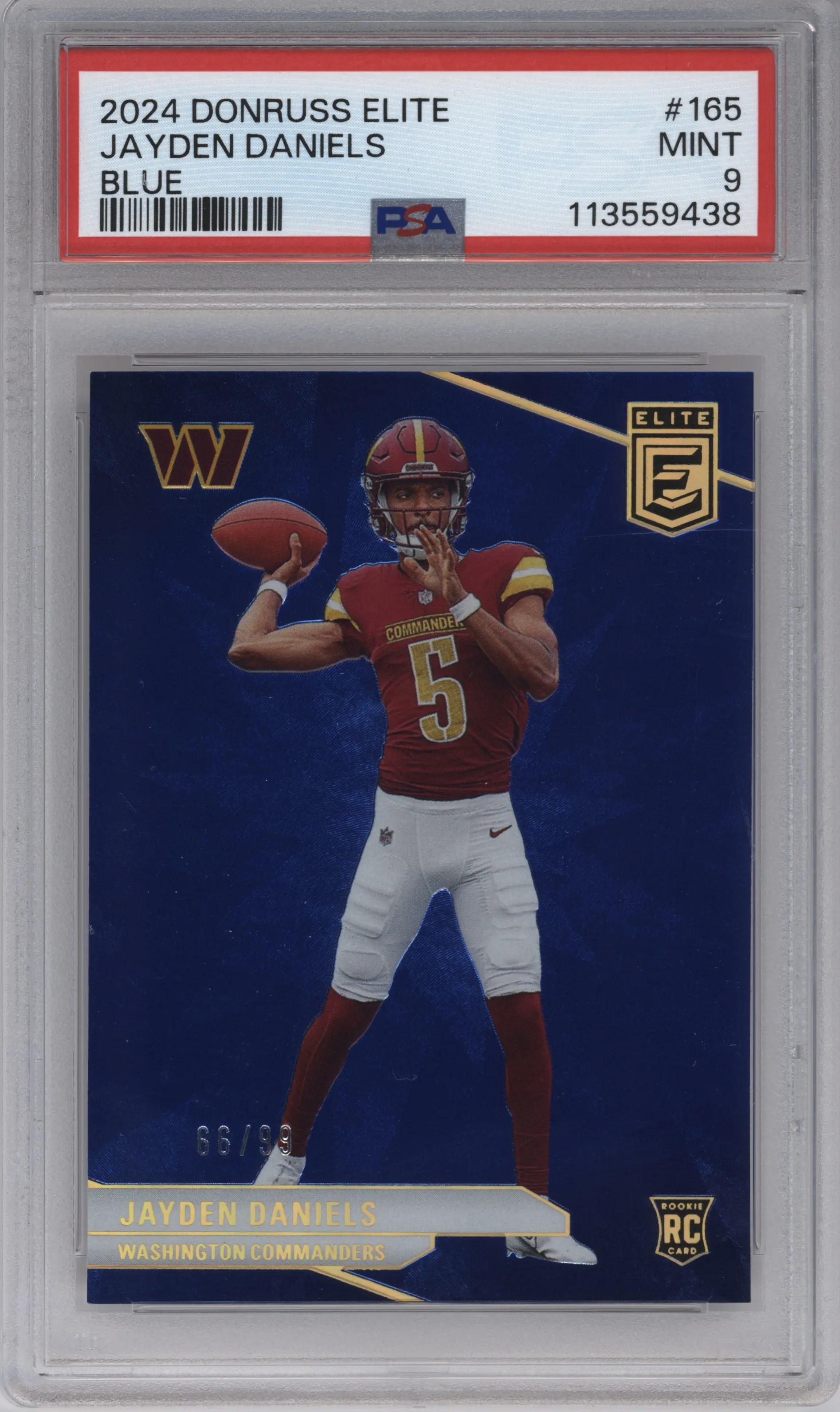 2024 Panini Donruss Elite Jayden Daniels Blue PSA 9