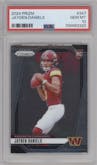 Jayden Daniels from the 2024 Panini Prizm set graded by PSA and given an overall grade of 10.