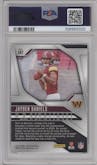 Jayden Daniels from the 2024 Panini Prizm set graded by PSA and given an overall grade of 10.