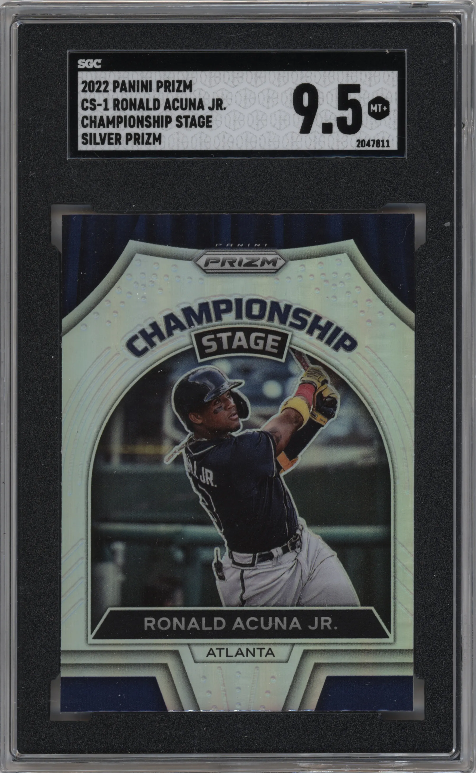 2022 Panini Prizm Championship Stage Ronald Acuna Jr. Silver Prizm SGC 9.5