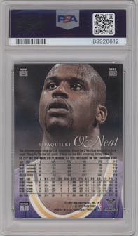 Shaquille O'Neal from the 1996-97 Flair Showcase  set graded by PSA and given an overall grade of 9.